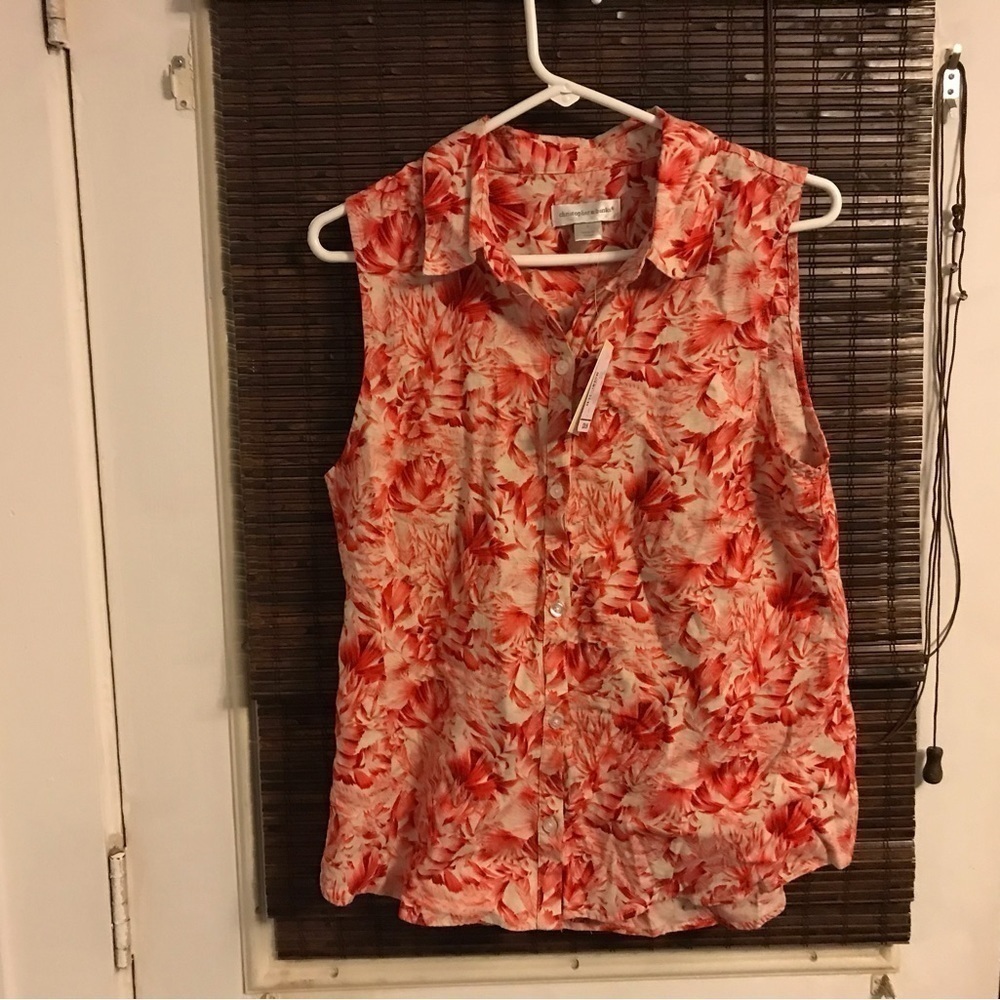 Christopher and banks Sleeveless Linen blend top